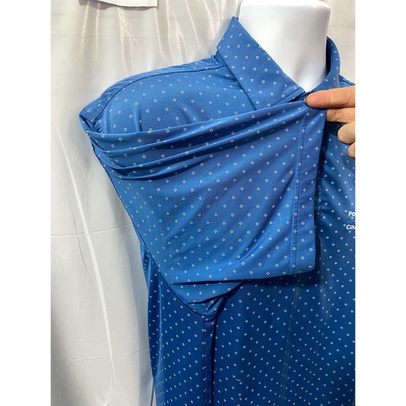 FootJoy FJ Pointe West Country Club Golf Polo Shirt Mens Large Blue White Stripe - Picture 5 of 10